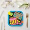 8 Ct. 80's Party Square Dessert Plates Neon Boombox Design 7" Paper Plates